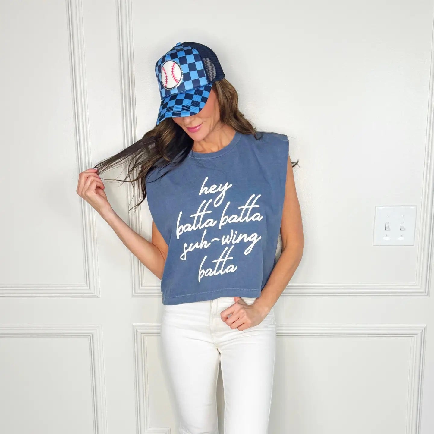 Hey Batta Swing Batta Puff Muscle Tank