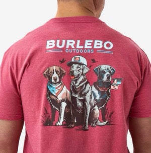 Burlebo Short Sleeve Tee - American Dogs - Heather Crimson