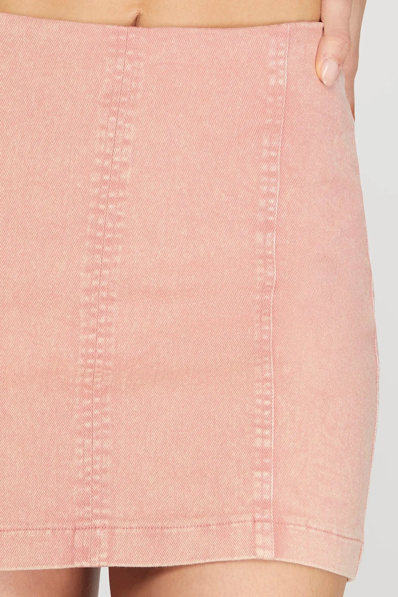 Dusty Rose Twill Mini Skirt