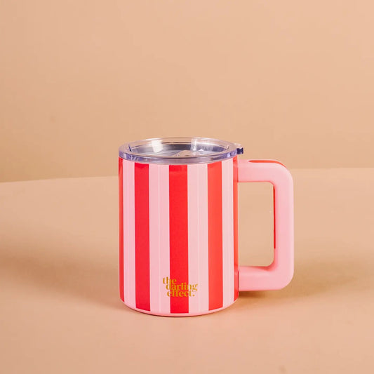 Peppermint Stripes 14 oz Insulated Mug