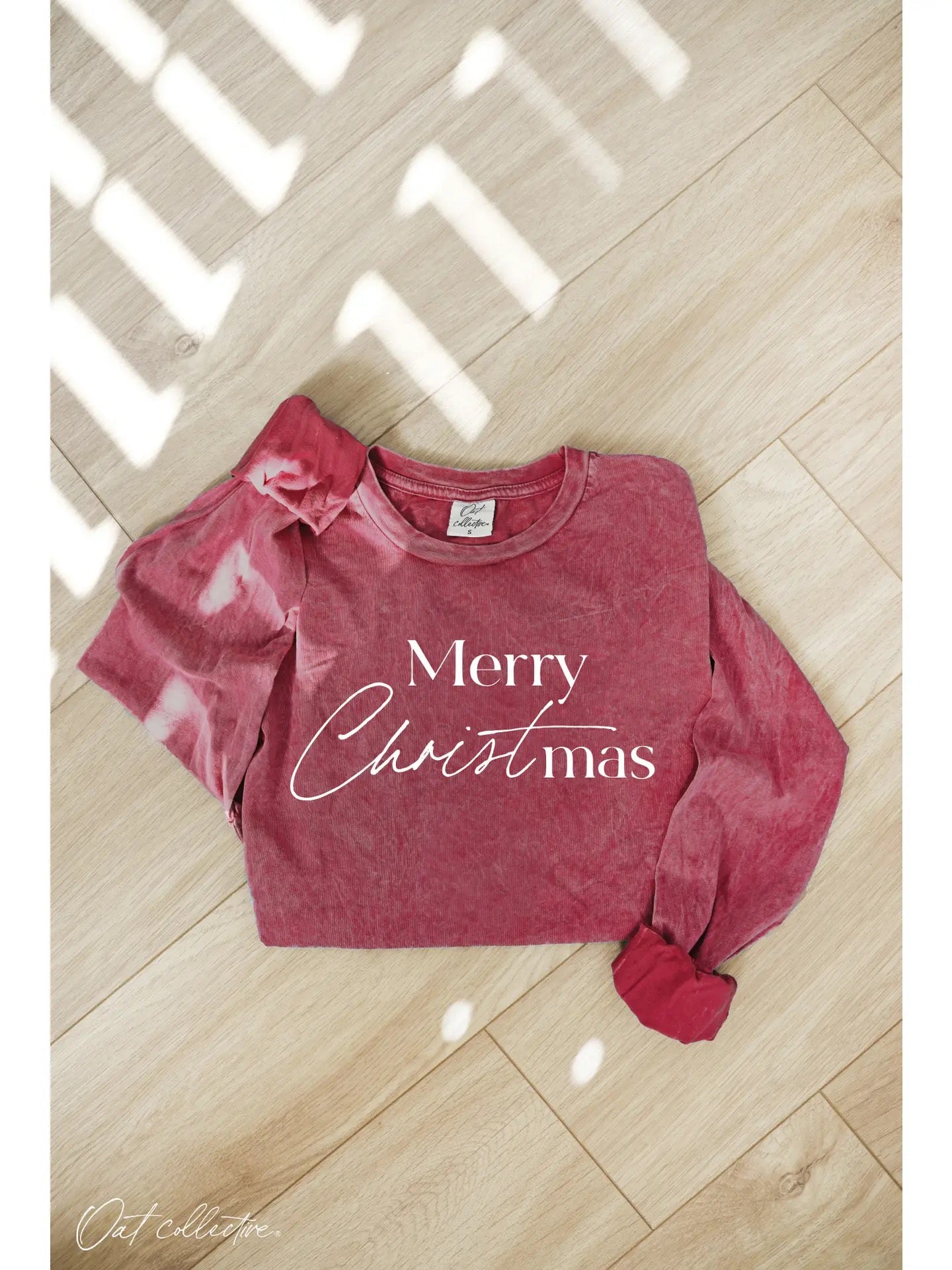 PREORDER - Merry Christmas Mineral Wash Long Sleeve Tee