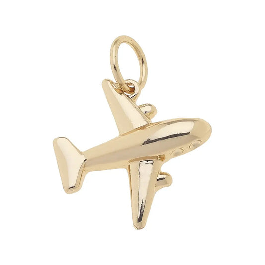 Gold Airplane Charm