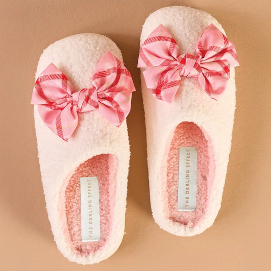 Festive Plaid Fuzzy Slippers S/M