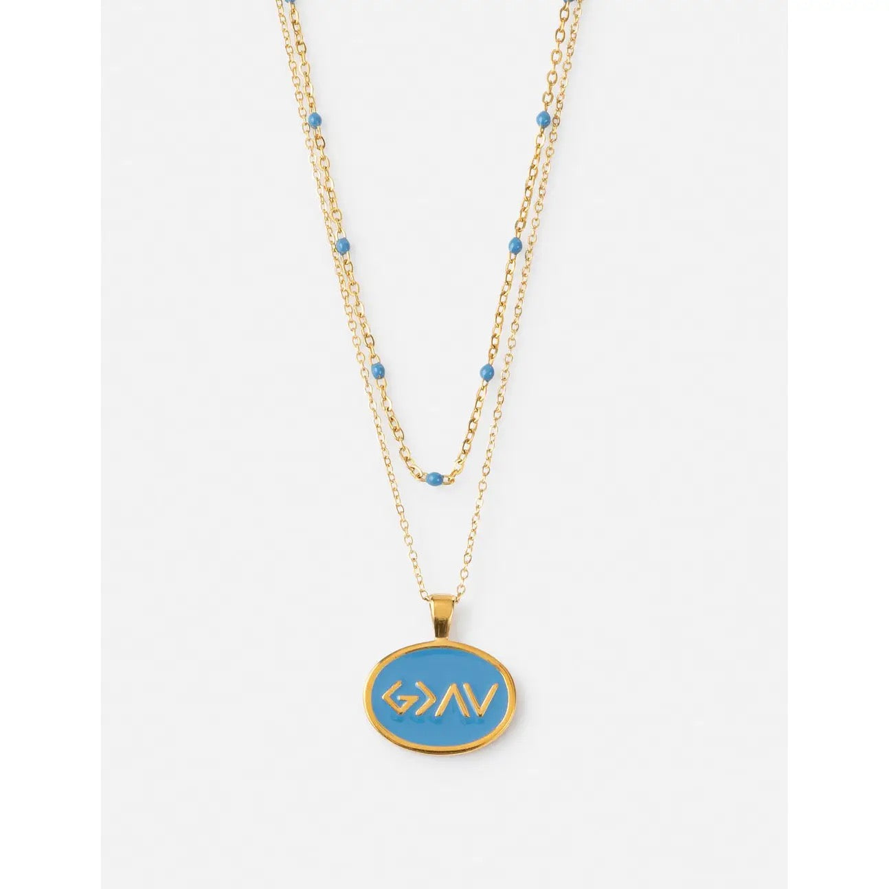 Blue Highs & Lows Enamel Necklace