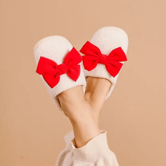 Betty Bow Fuzzy Slippers