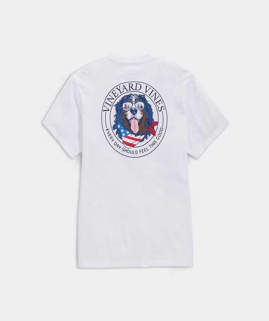 Vineyard Vines USA Mountain Dog Pocket Tee