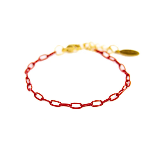 Red Mini Paper Clip Bracelet