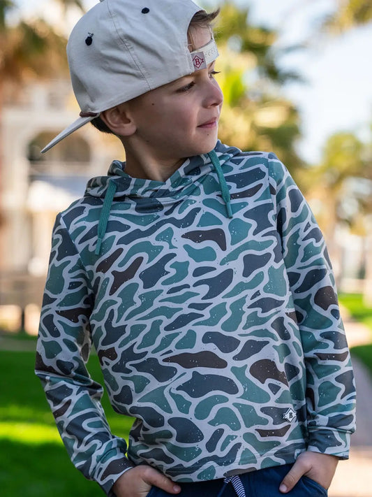 Burlebo Youth Performance Hoodie-Retro Duck Camo