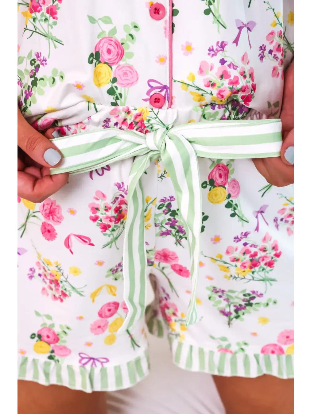 Timeless Floral Ruffle PJ Set