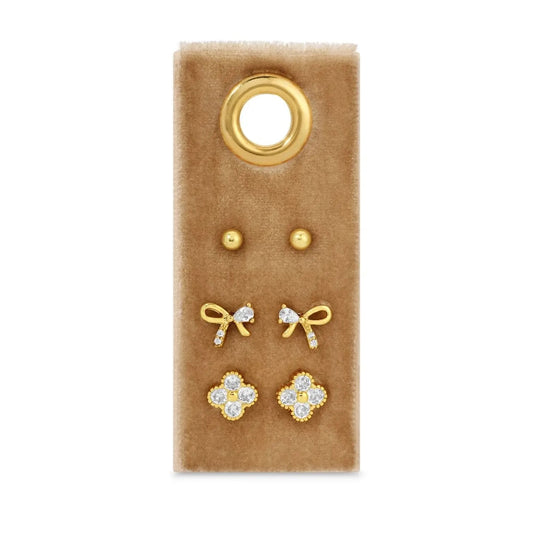 Splendid Iris Velvet Bow Stud Set