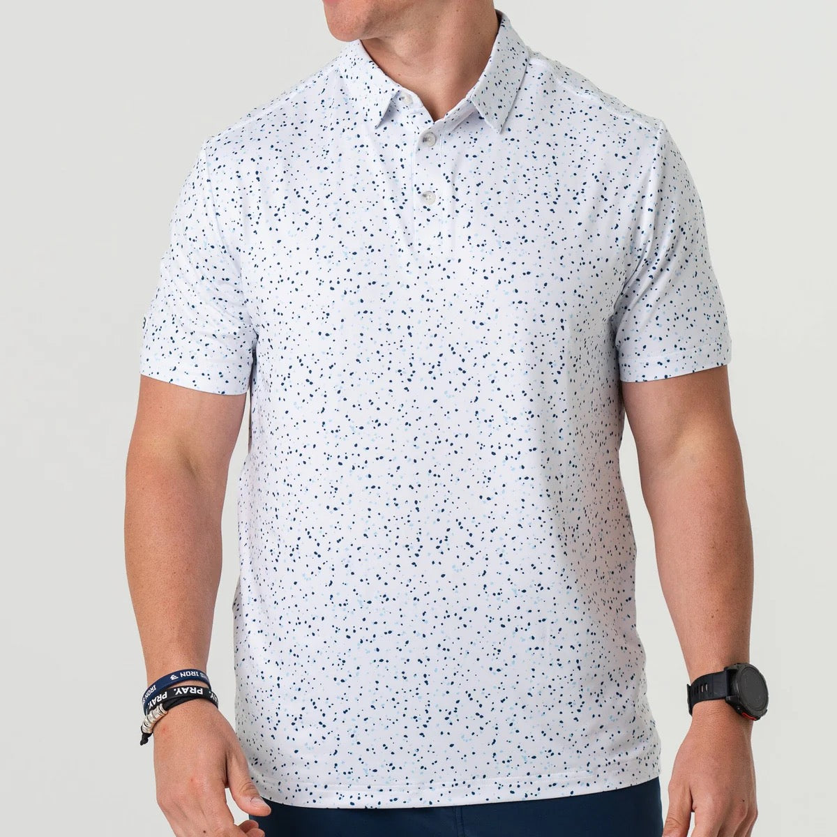 Burlebo White Speckled Performance Polo