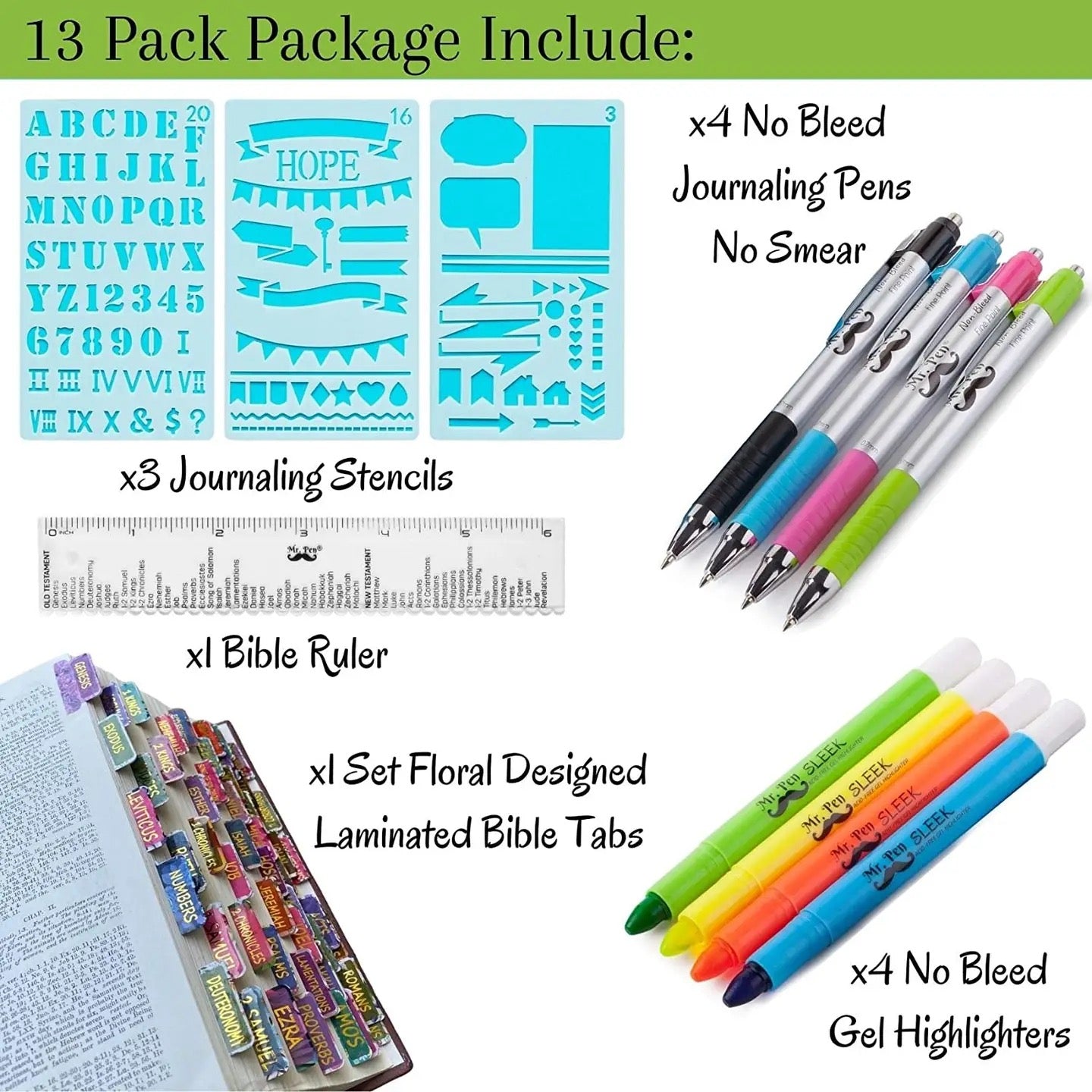 Mr. Pen Bible Journaling Kit with Stencils