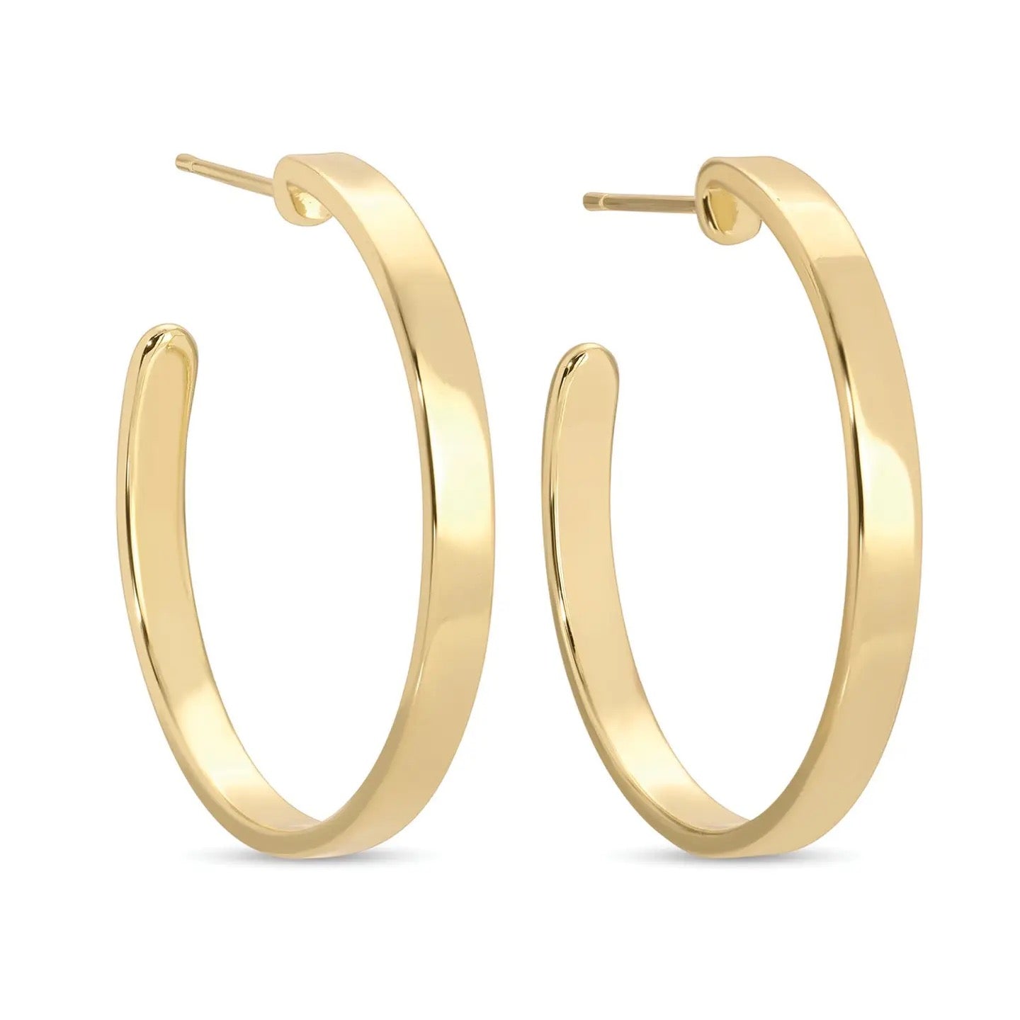 Splendid Iris Gold Flat Hoops