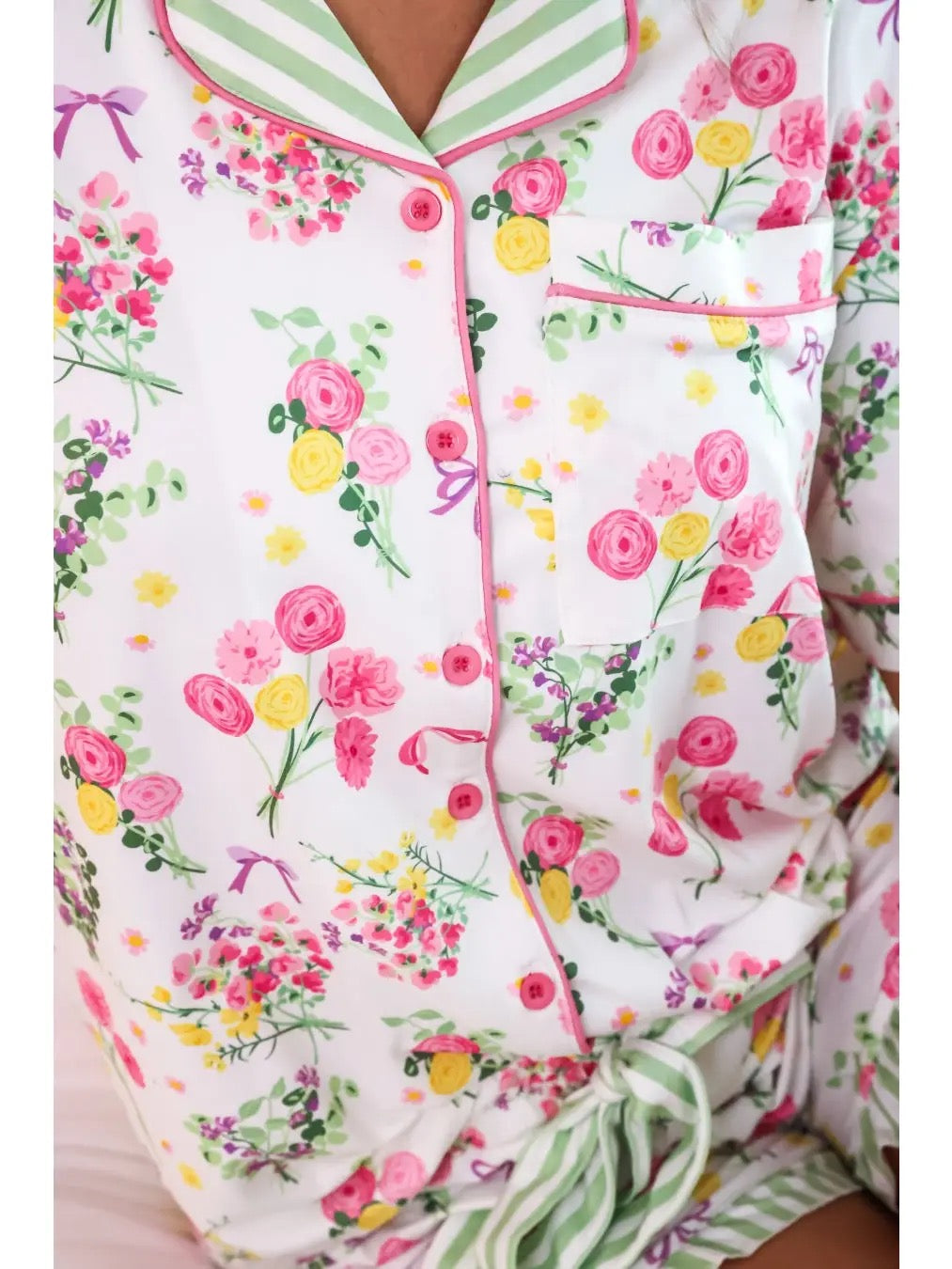 Timeless Floral Ruffle PJ Set