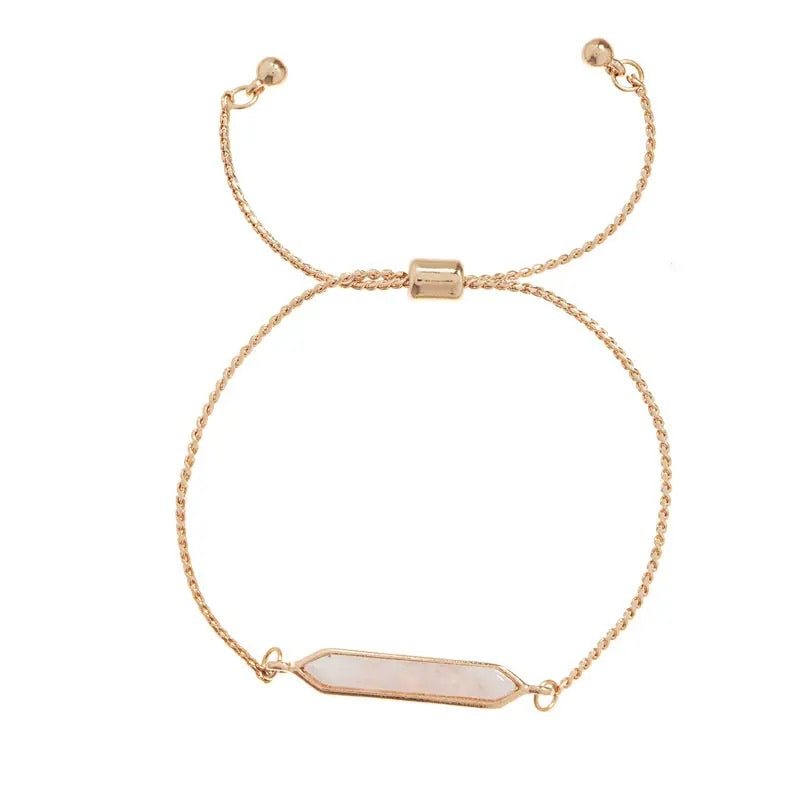 Semi Precious Stone Pull Tie Bracelet