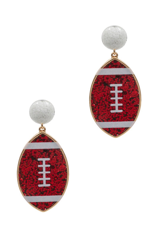 Shimmer Football Dangle Earrings