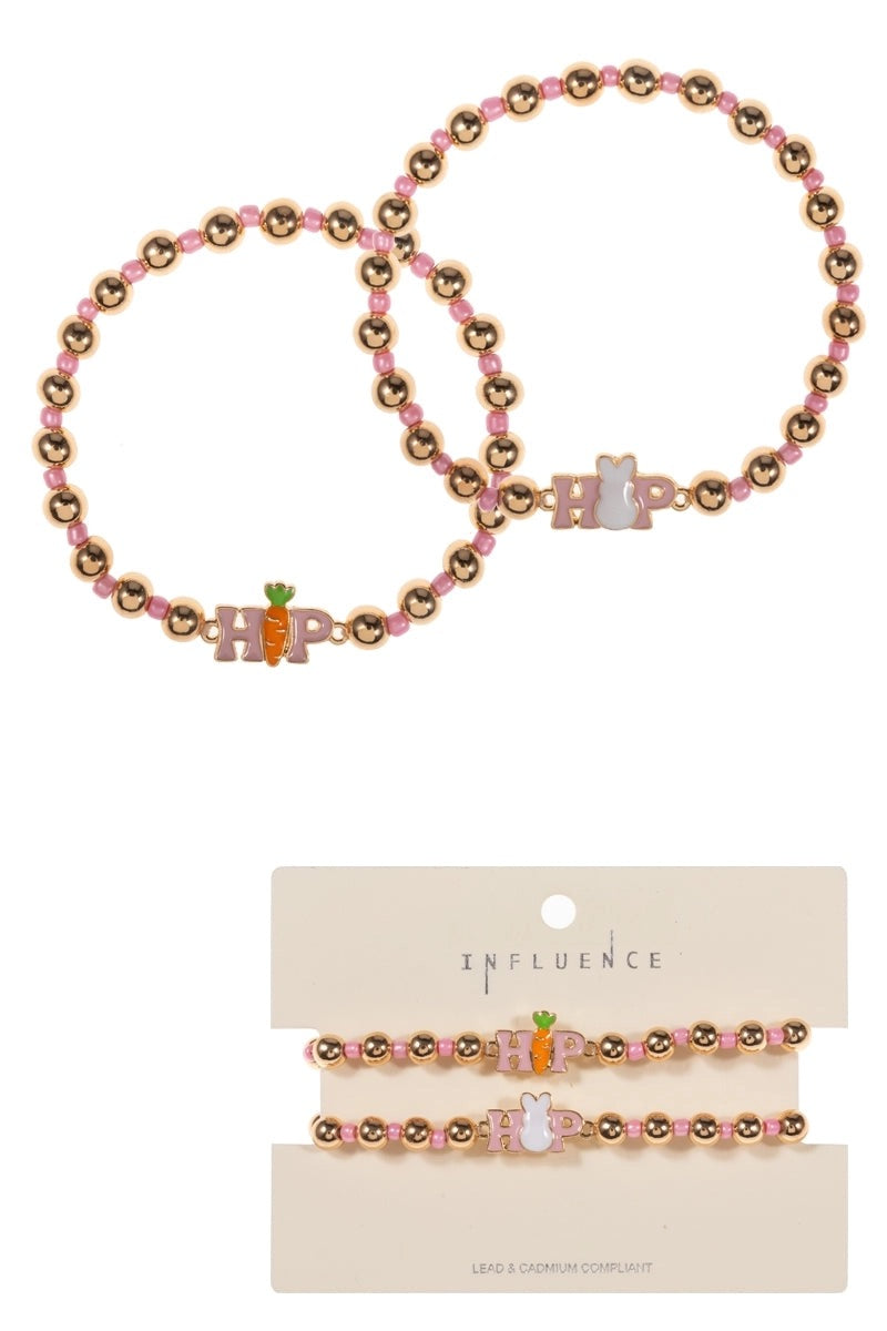 Hip Hop Enamel Stretch Bracelet Set