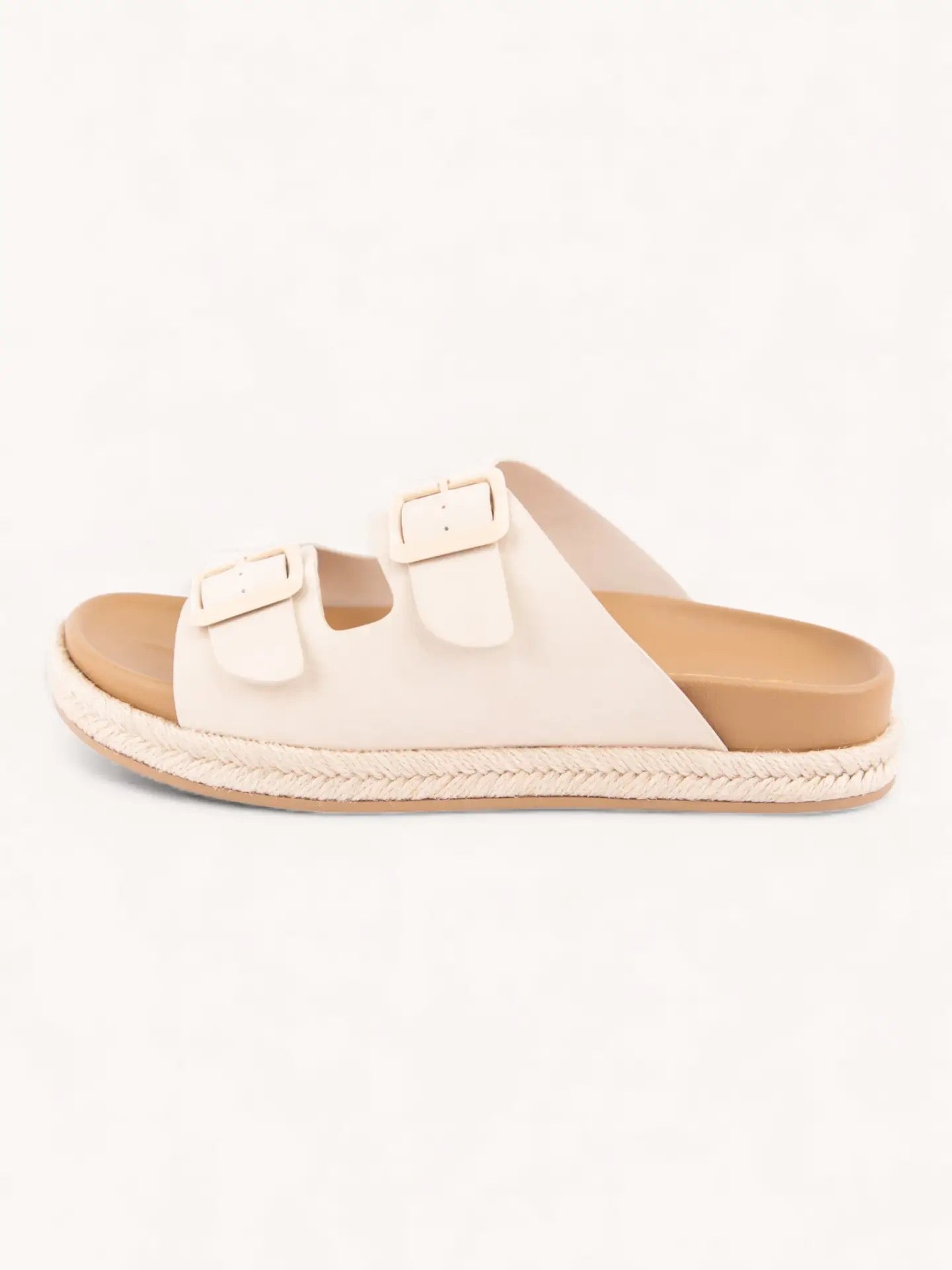 Light Tan Double Buckle Sandals