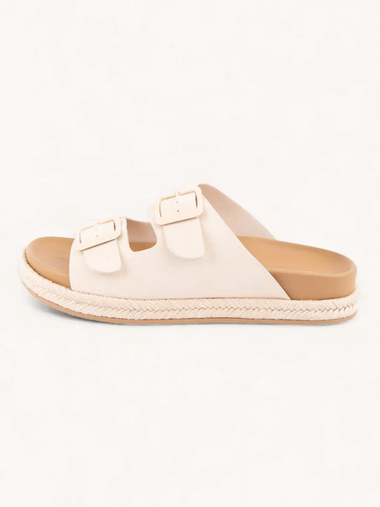 Light Tan Double Buckle Sandals