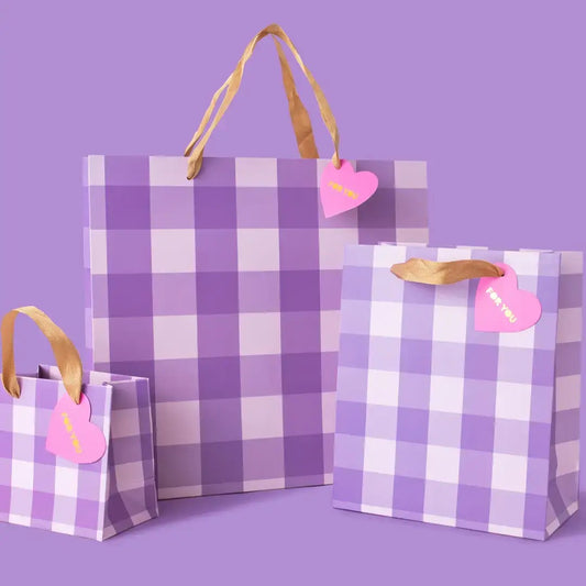 Purple Gingham Giftbags