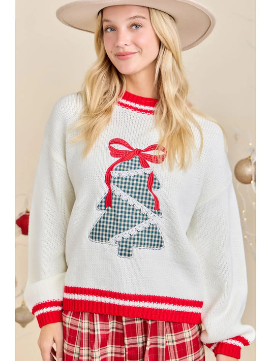 Christmas Tree Patchwork Sweater