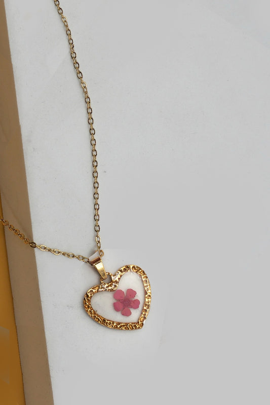 Gold Heart Flower Necklace