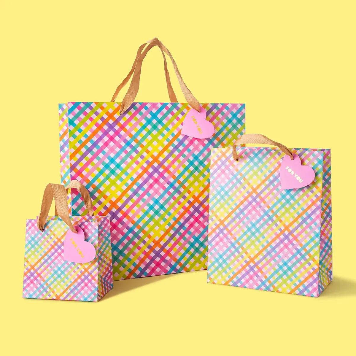 Colorful Gingham Gift Bags