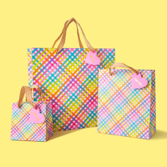 Colorful Gingham Gift Bags