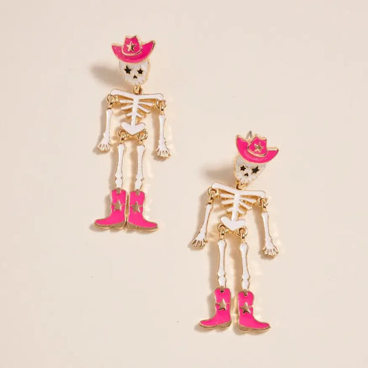 Western Cowboy Skeleton Earrings