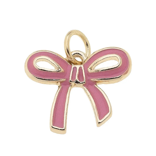 Pink Enamel Bow Charm