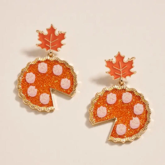 Fall Leaf Pumpkin Pie Earrings