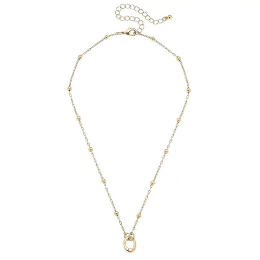 Celia Dainty Circle Charm Gold Necklace