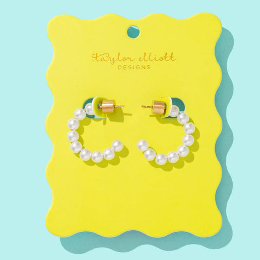 Olivie Pearl Hoop Earrings