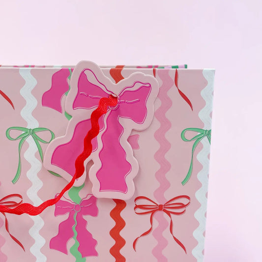 Christmas Ric Rac Bows Gift Bag