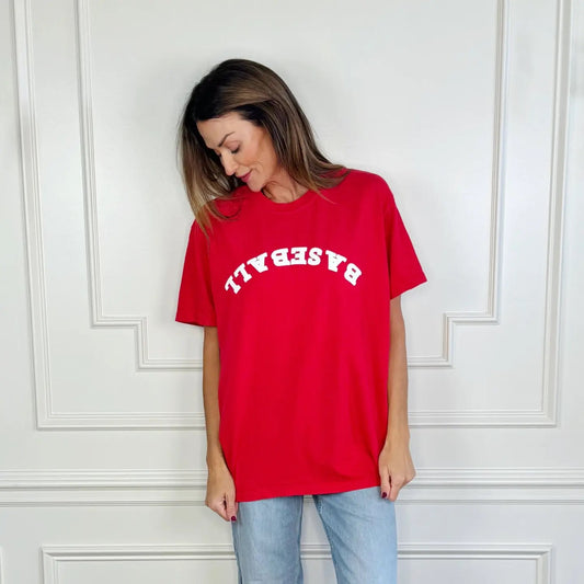 Upside Down Baseball Puff Tee