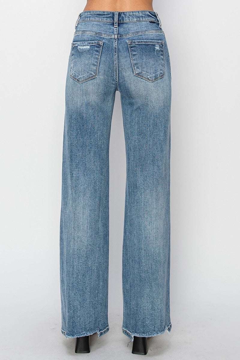 Risen High Rise Wide Leg Vintage Jeans