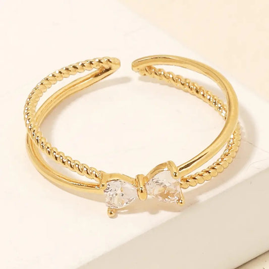 Gold Ribbon Bow Ring