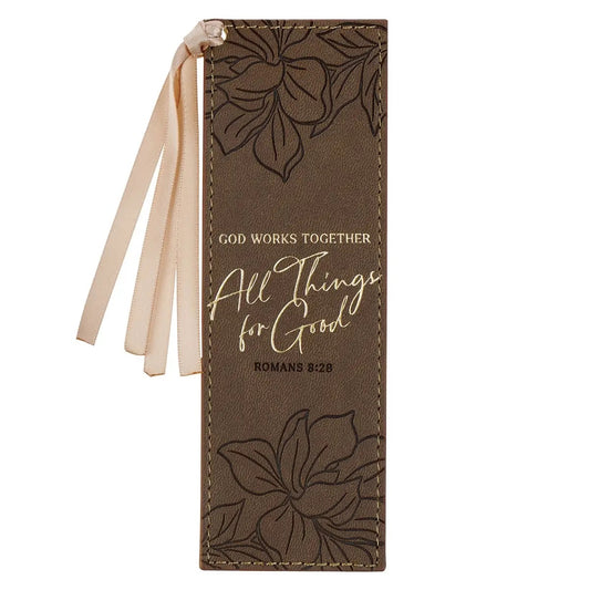 God Works For Good Leather Bookmark