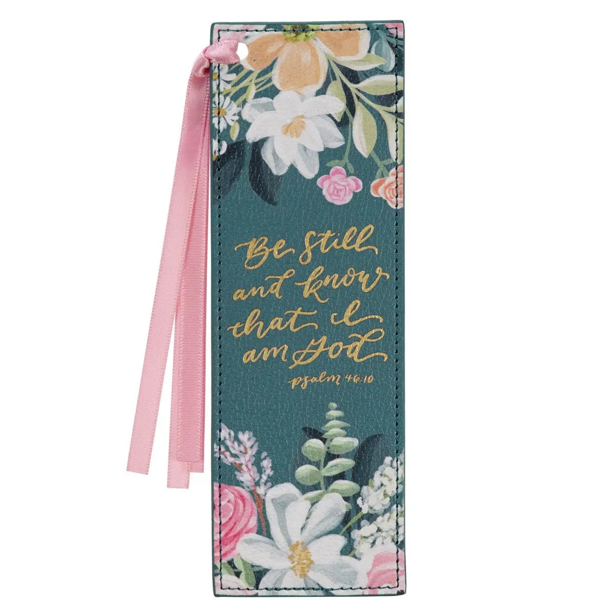Teal Be Still Leather Bookmark