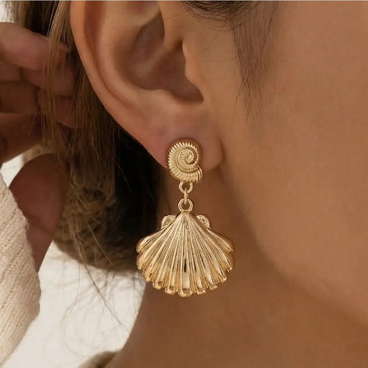 Seashell & Spiral Dangle Earrings