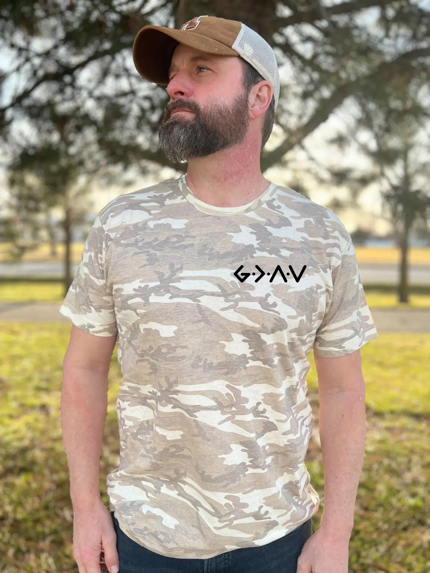 Camo God is Greater Tee