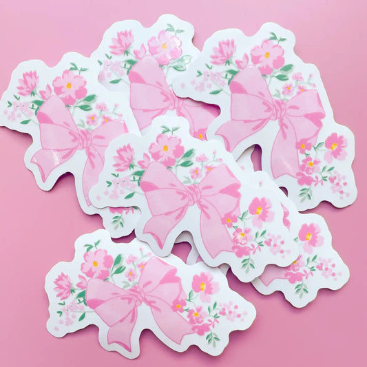 Coquette Floral Bow Sticker