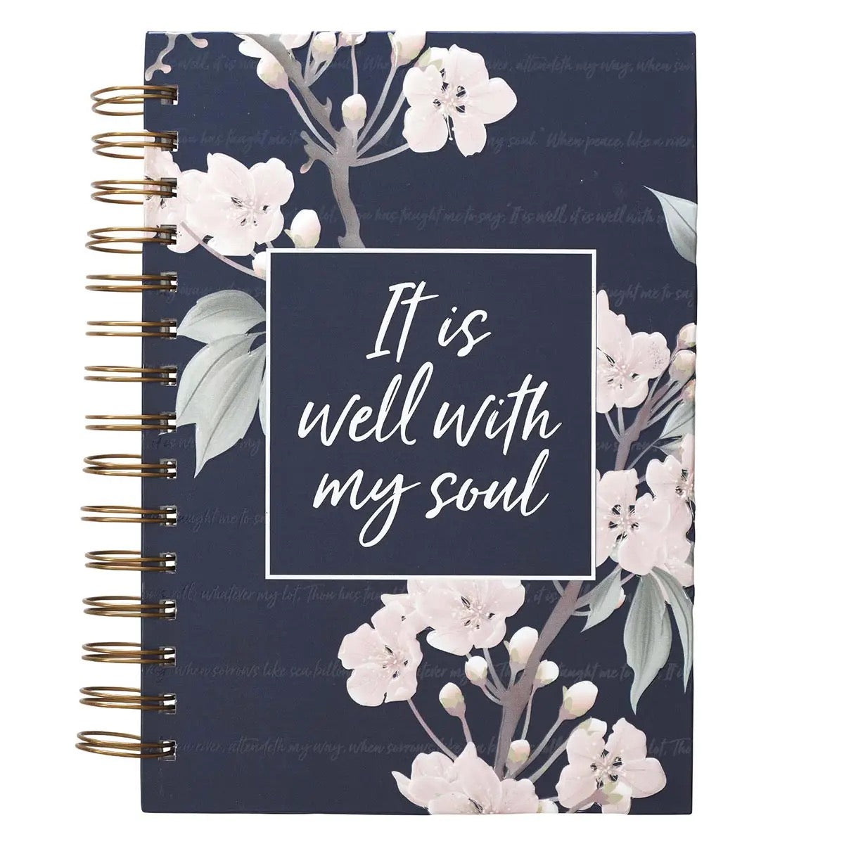It Is Well w My Soul Journal Navy Spiral Bound