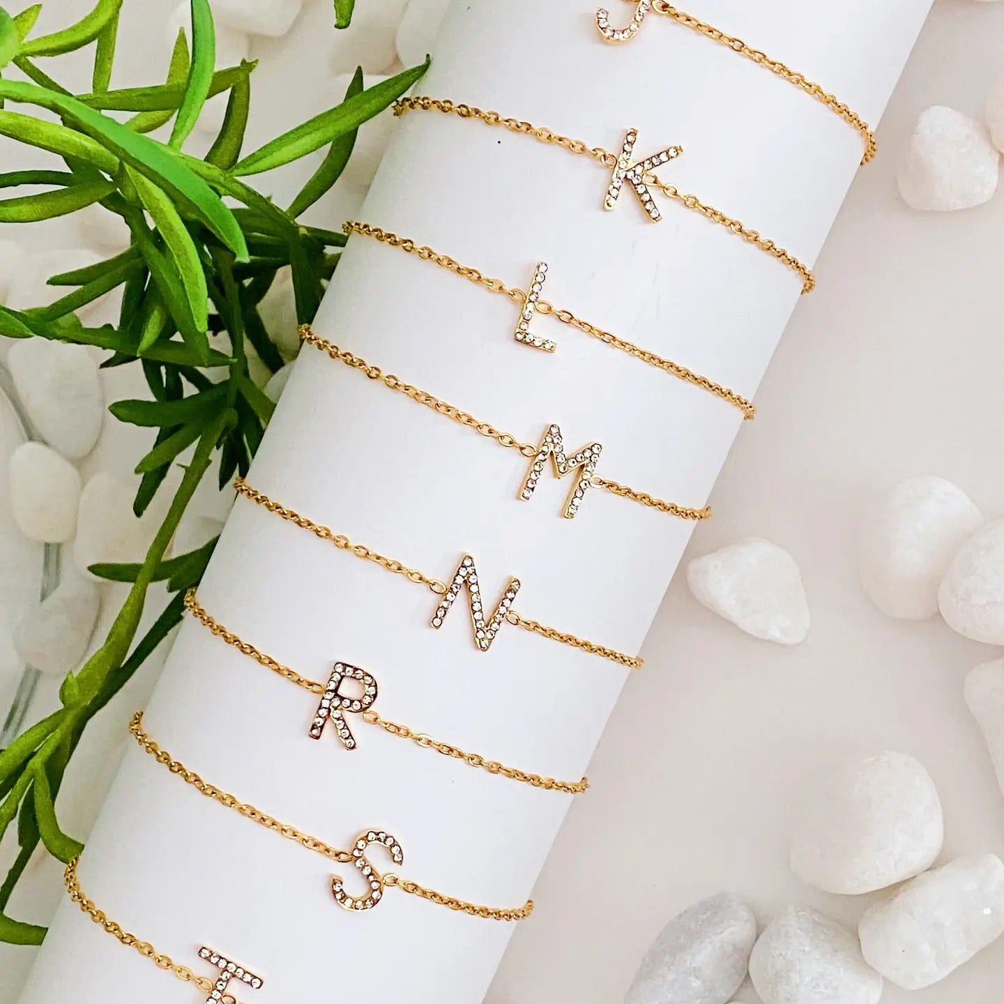 Dainty Sparkle/Reversable Initial Bracelet