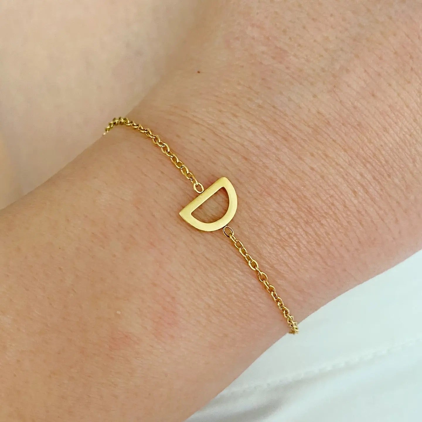 Dainty Sparkle/Reversable Initial Bracelet
