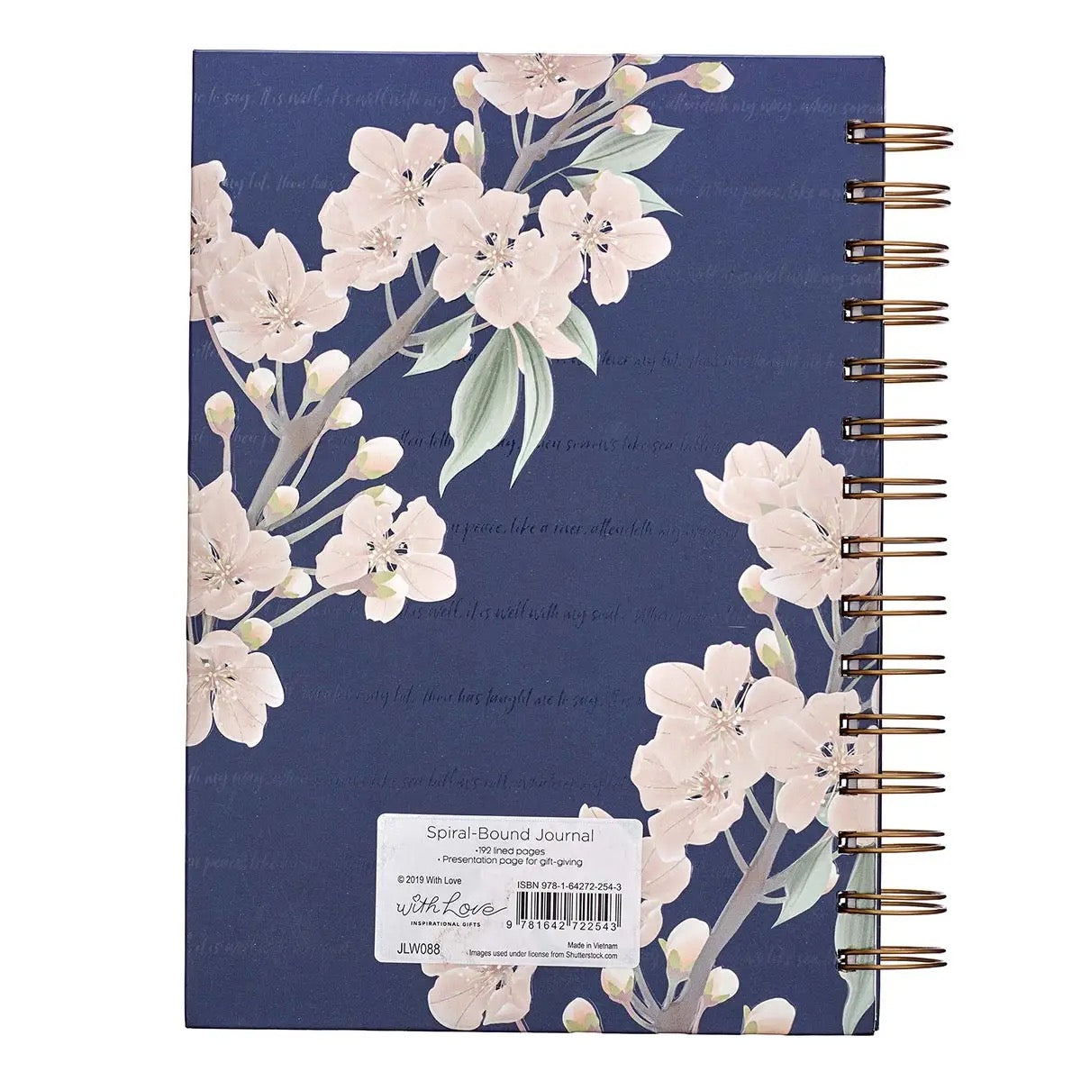 It Is Well w My Soul Journal Navy Spiral Bound