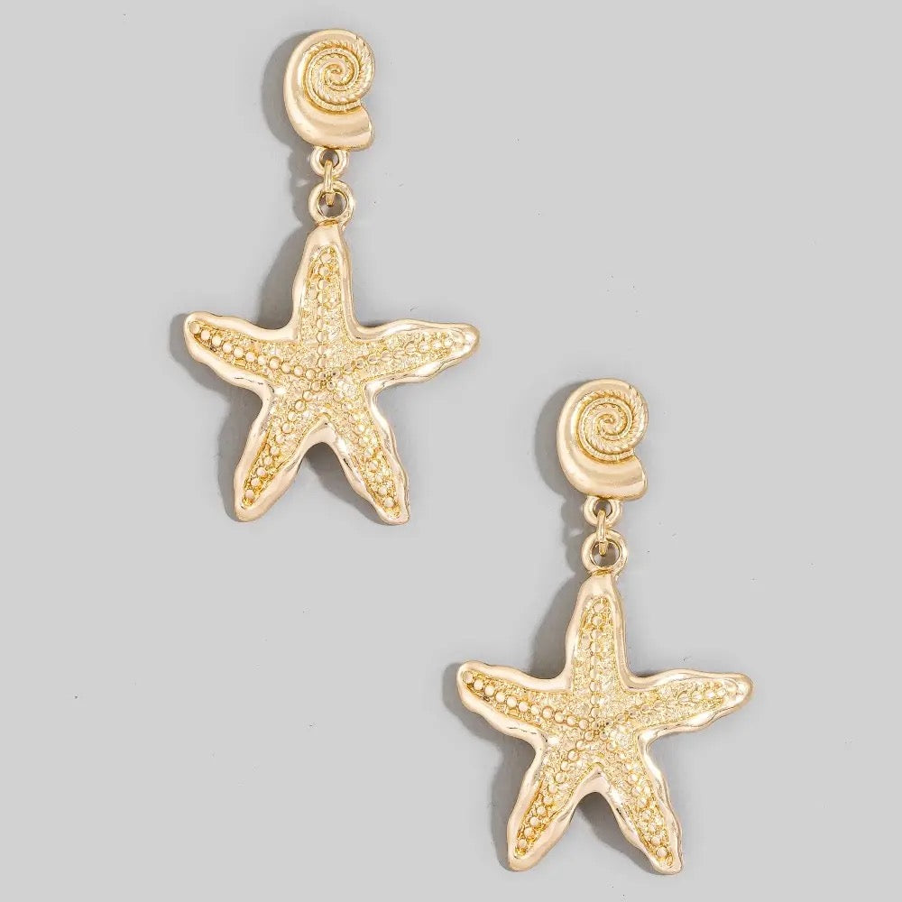 Starfish Dangle Drop Earrings