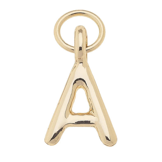 Bubble Initial Gold Charm