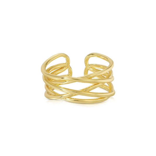 Splendid Iris Gold Multi Layer Adjustable Ring