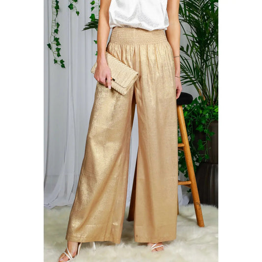 Gold Wide Leg Pants